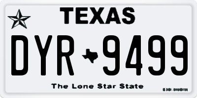 TX license plate DYR9499