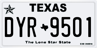 TX license plate DYR9501