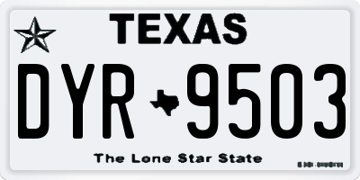 TX license plate DYR9503