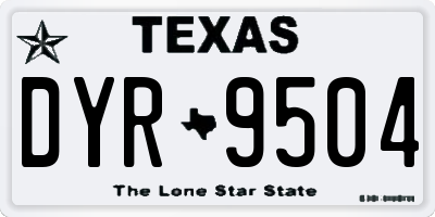 TX license plate DYR9504