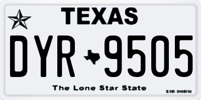 TX license plate DYR9505