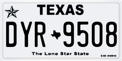 TX license plate DYR9508