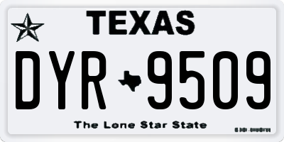 TX license plate DYR9509
