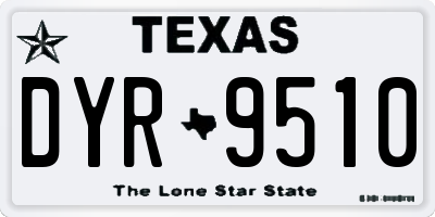 TX license plate DYR9510