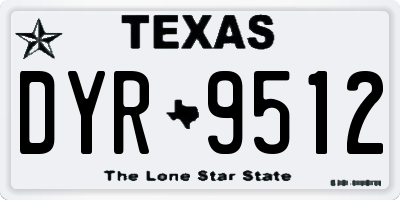 TX license plate DYR9512