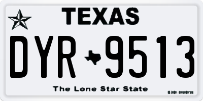 TX license plate DYR9513