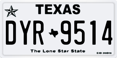 TX license plate DYR9514