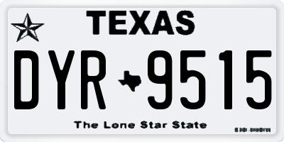 TX license plate DYR9515