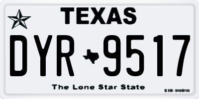 TX license plate DYR9517
