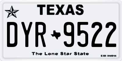 TX license plate DYR9522