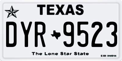 TX license plate DYR9523