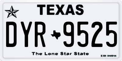 TX license plate DYR9525