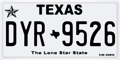 TX license plate DYR9526