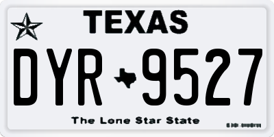 TX license plate DYR9527