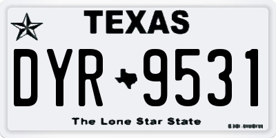 TX license plate DYR9531