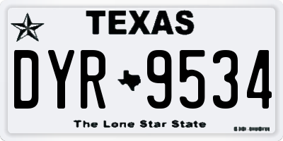TX license plate DYR9534