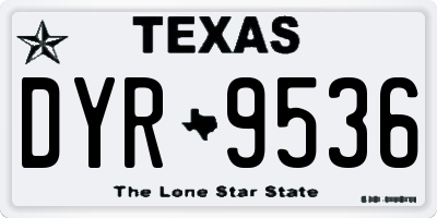 TX license plate DYR9536