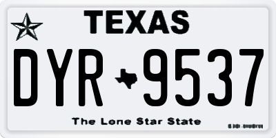 TX license plate DYR9537