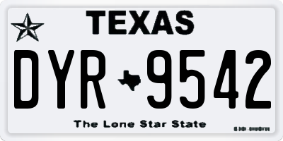 TX license plate DYR9542