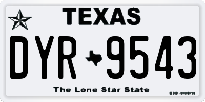 TX license plate DYR9543