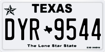 TX license plate DYR9544