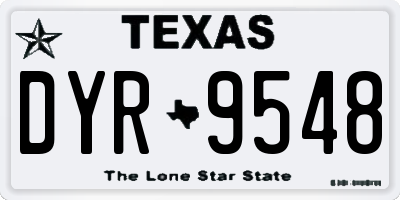 TX license plate DYR9548