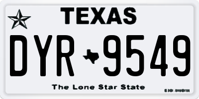 TX license plate DYR9549