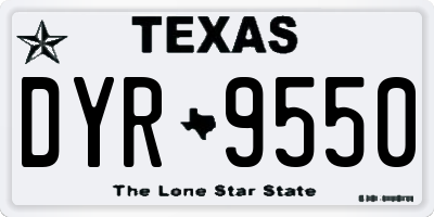 TX license plate DYR9550