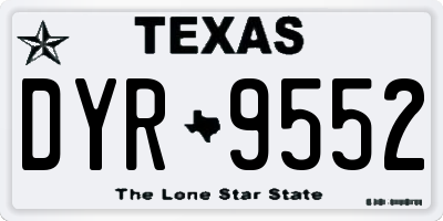 TX license plate DYR9552