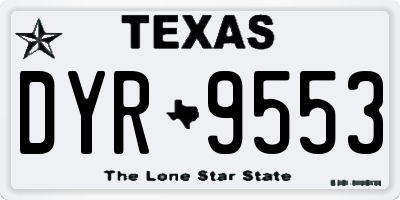 TX license plate DYR9553