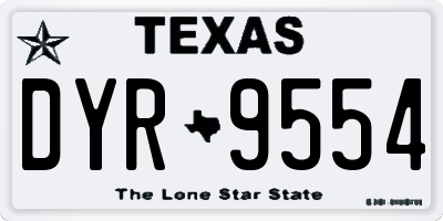 TX license plate DYR9554