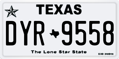 TX license plate DYR9558