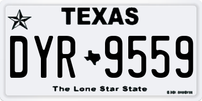 TX license plate DYR9559