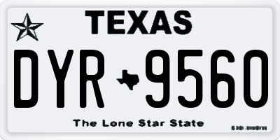 TX license plate DYR9560