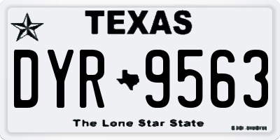 TX license plate DYR9563