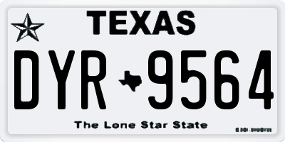 TX license plate DYR9564