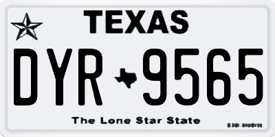 TX license plate DYR9565