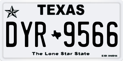 TX license plate DYR9566