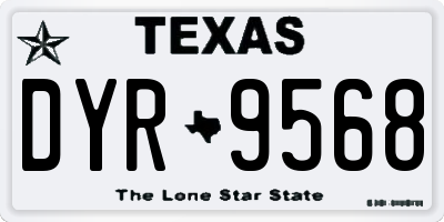 TX license plate DYR9568