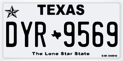 TX license plate DYR9569