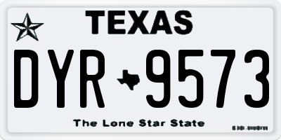 TX license plate DYR9573