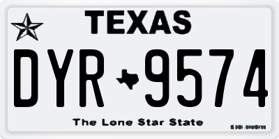 TX license plate DYR9574