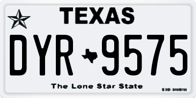TX license plate DYR9575