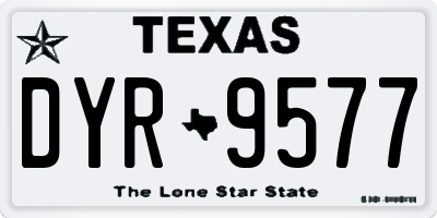 TX license plate DYR9577
