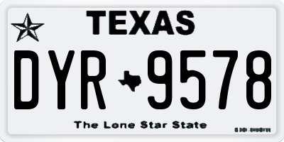 TX license plate DYR9578