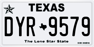 TX license plate DYR9579