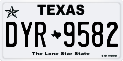 TX license plate DYR9582