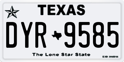 TX license plate DYR9585