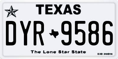 TX license plate DYR9586
