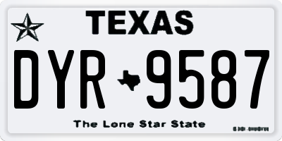 TX license plate DYR9587